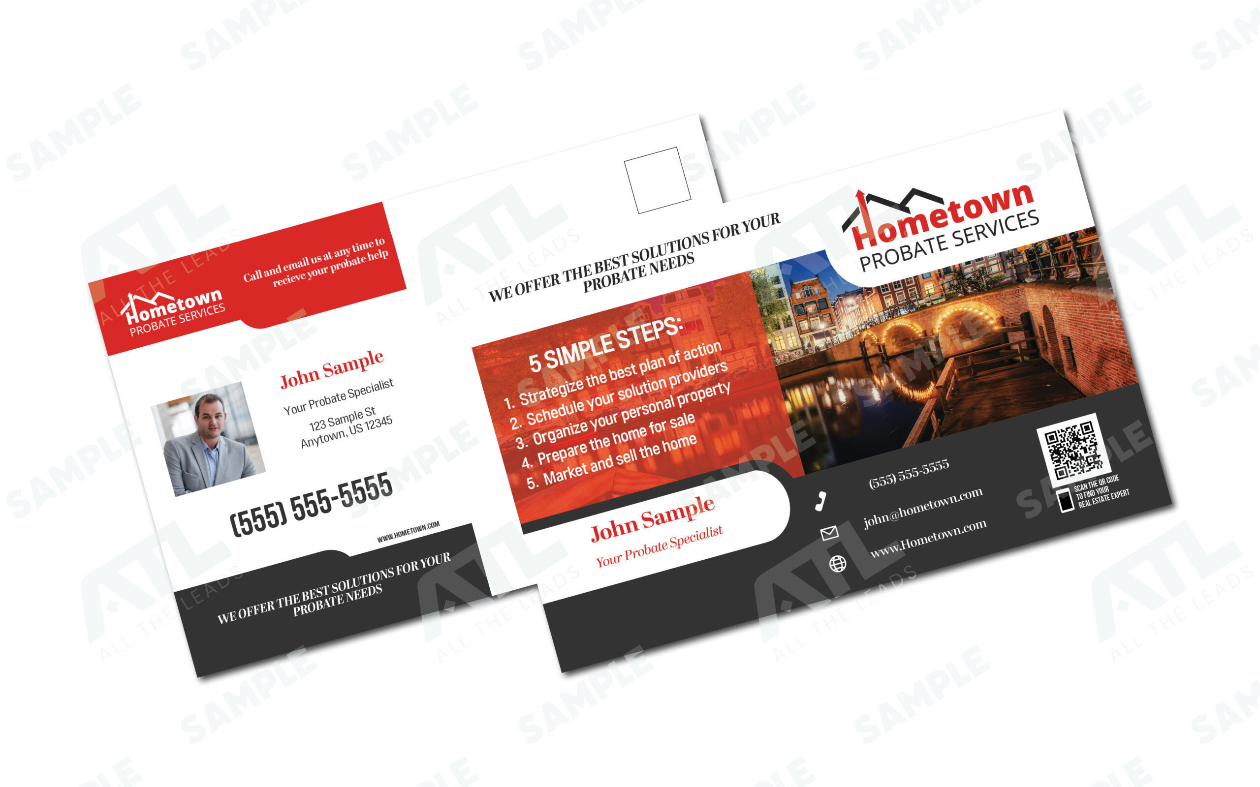 Red Edge Postcard Design